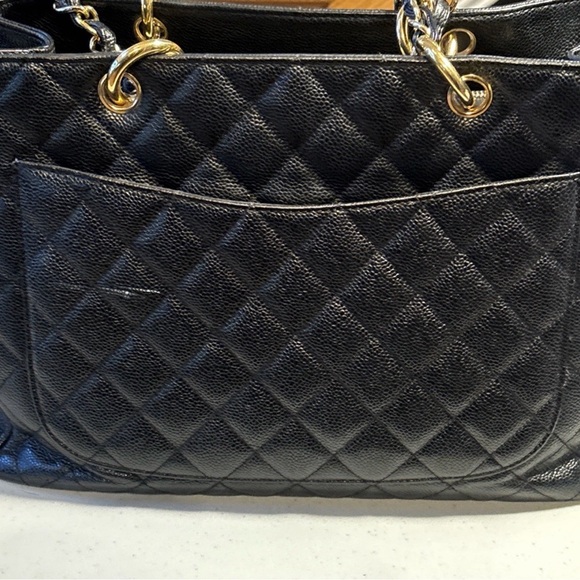 Chanel GST Grand Shopping Tote Black Caviar Leather Gold Hardware Auth Card Box - Picture 10 of 13